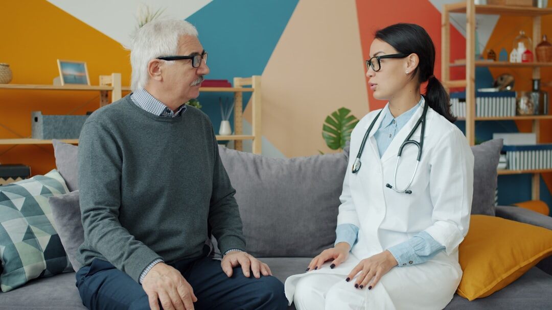interview with elderly resident