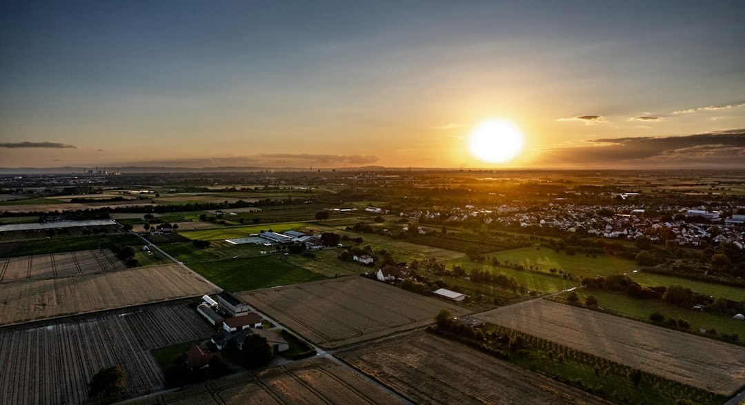 quiet village sunset
